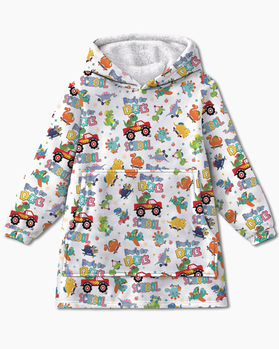 First Day of Preschool T-Rex Bamboo Blanket Hoodie