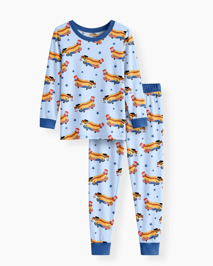 Conjunto de pijama de dos piezas de bambú de manga larga
