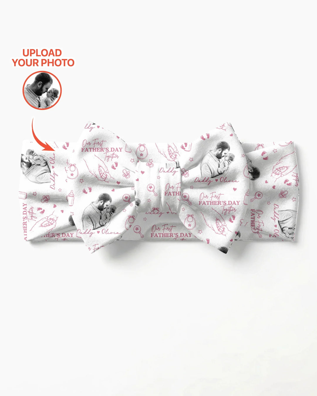 Custom Photo Our First Father's Day Together Headband