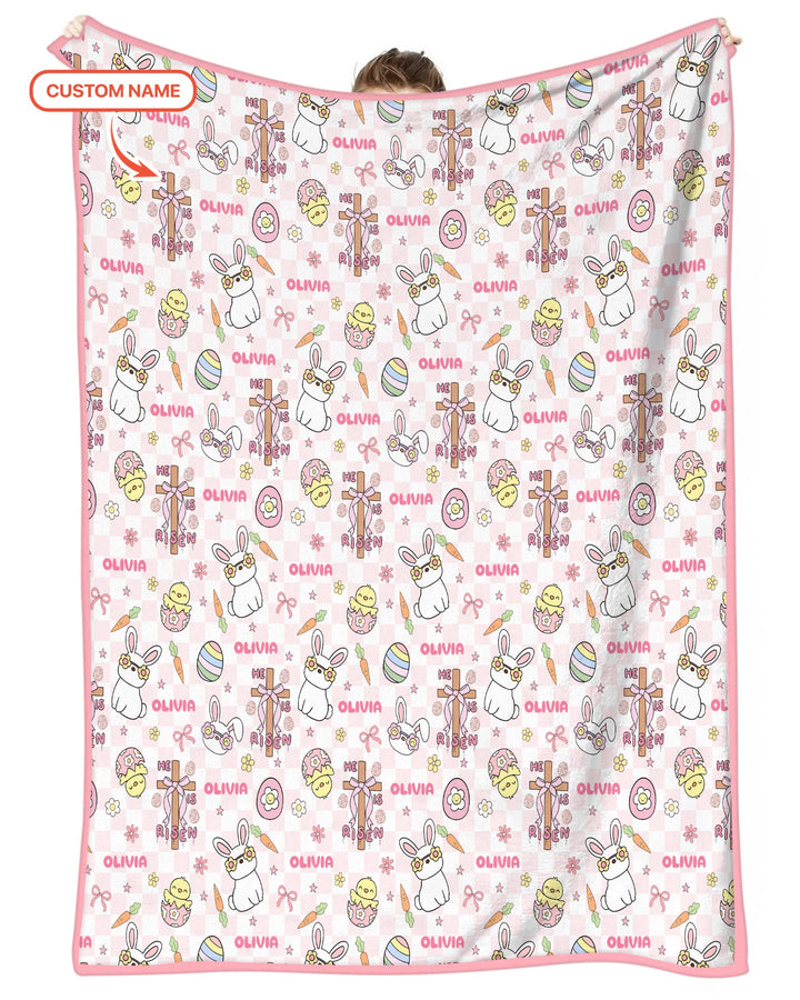 Custom Name Retro Easter Blanket