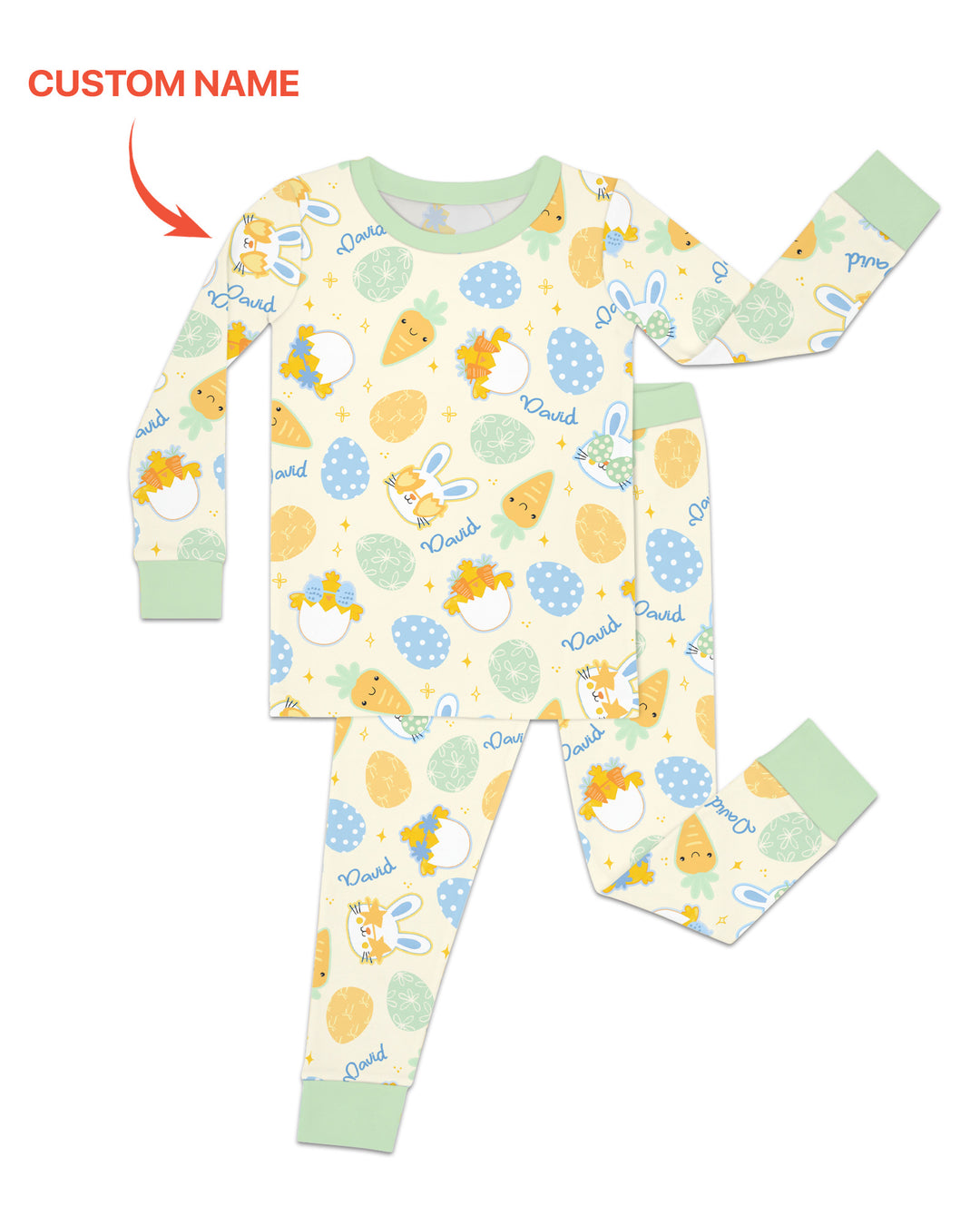 Retro Easter Two Piece Long Sleeve Pajama Set