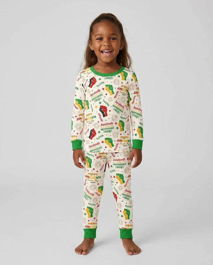 Happy Juneteenth Freedom Day Bamboo Two Piece Long Sleeve Pajama Set