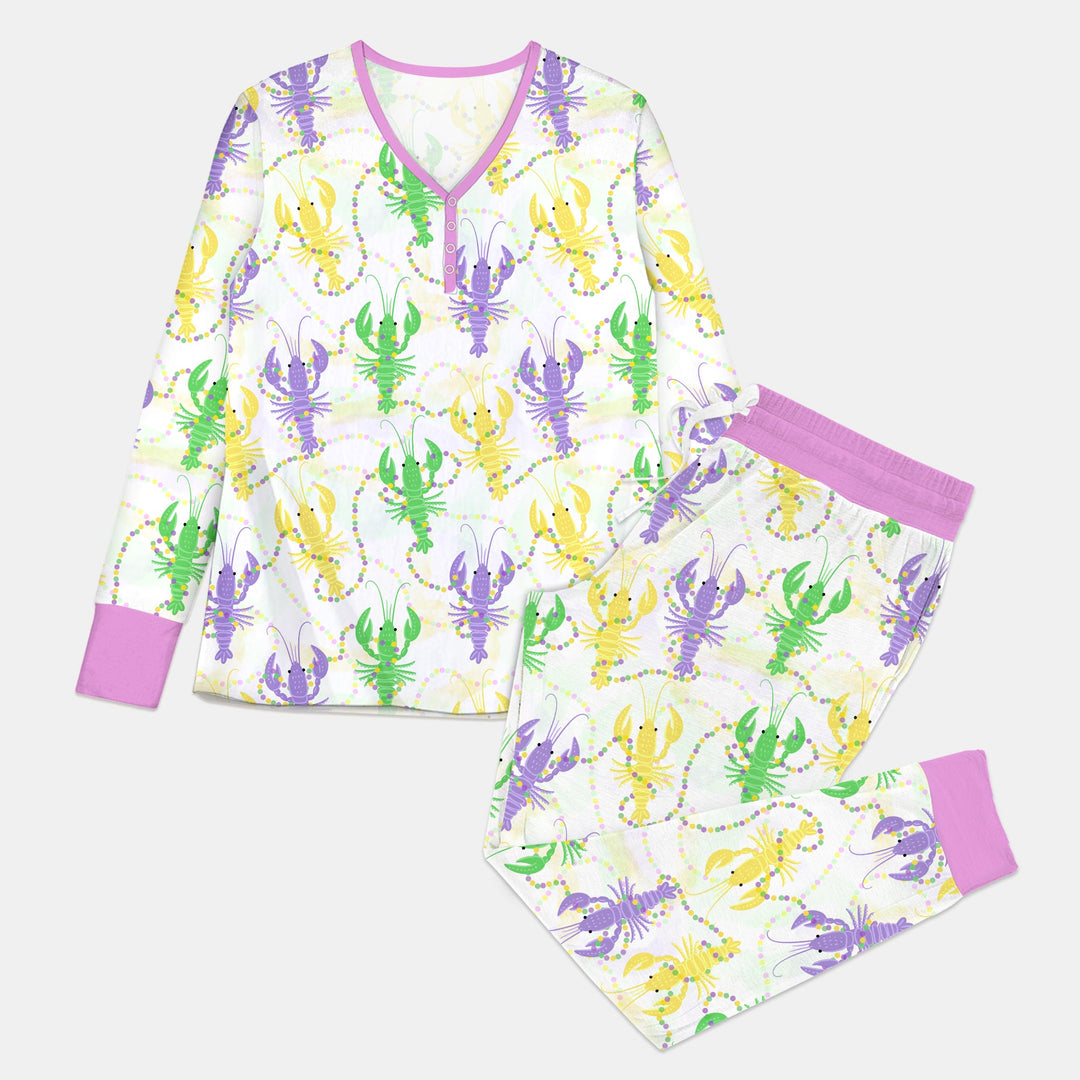 Mardi Gras Crawfish Family Matching Women Pajama Set