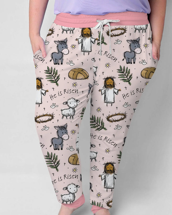 He Is Risen Easter Family Matching Women Pajama Set