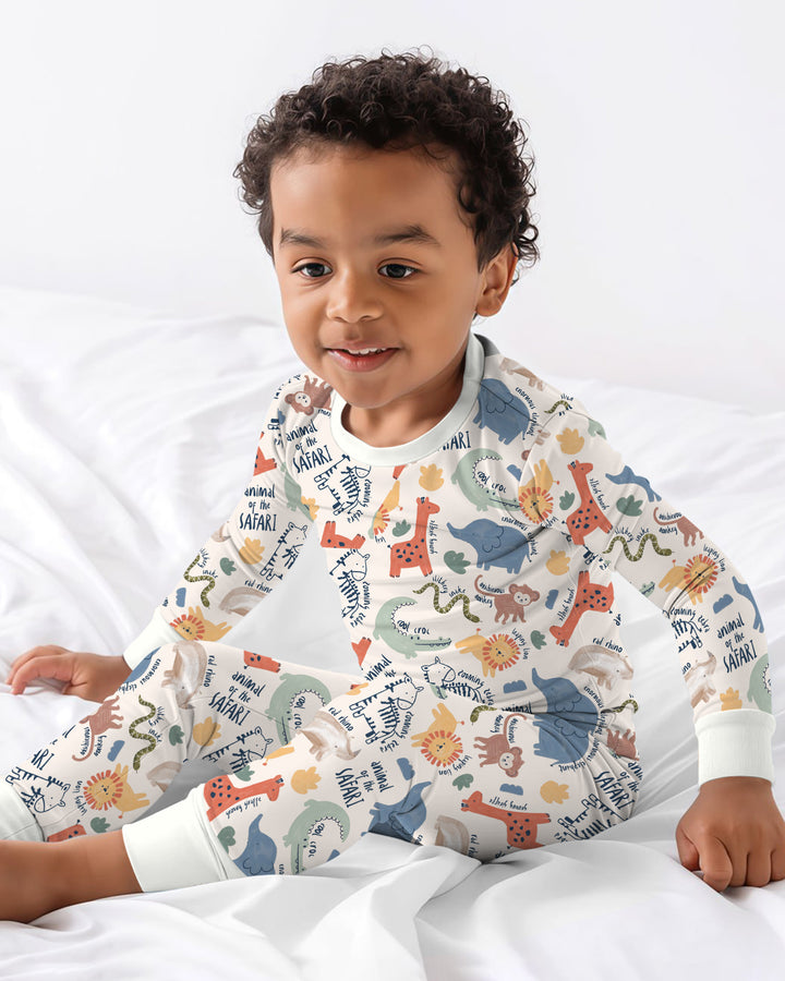 Funny African Animals Two Piece Long Sleeve Pajama Set