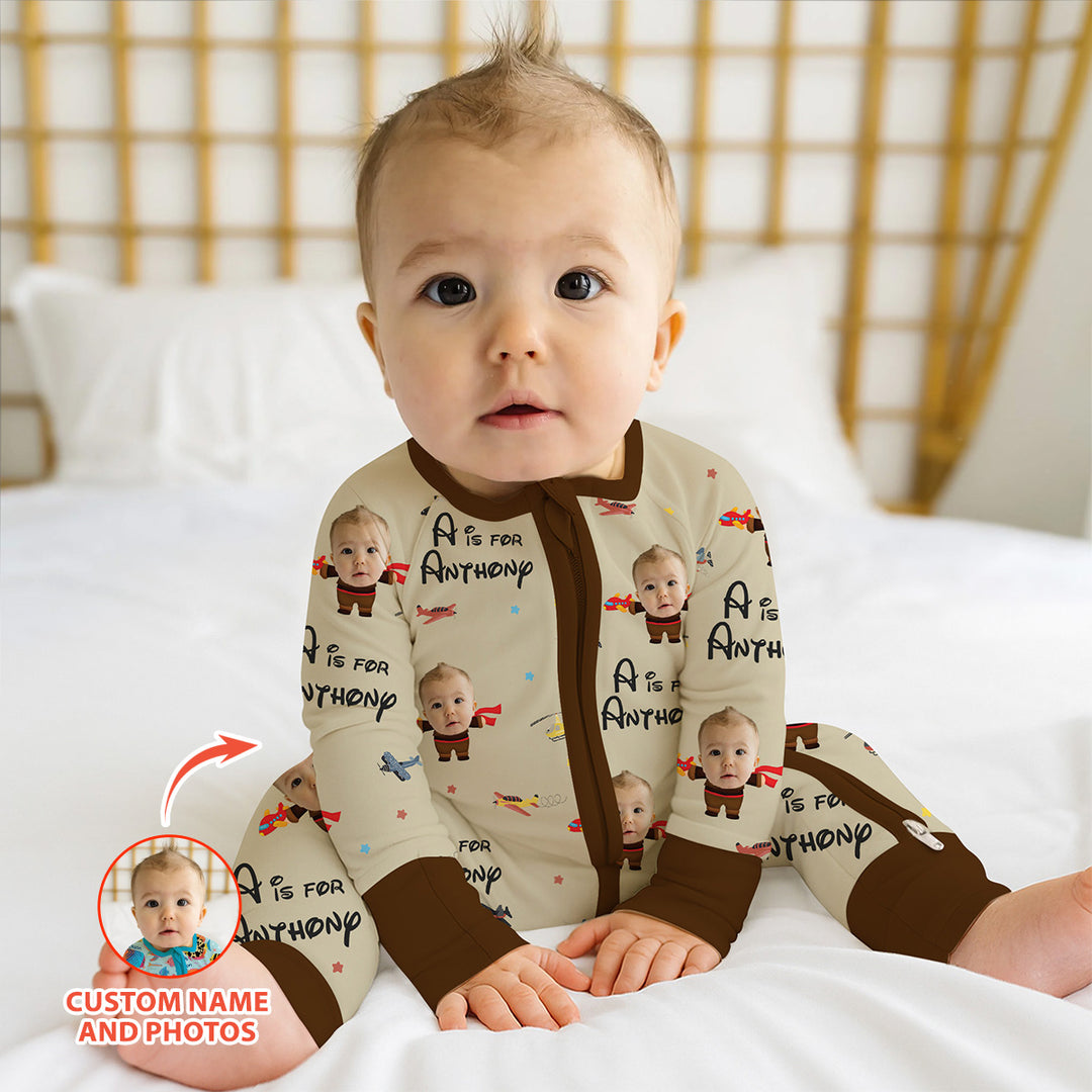 Gerippte Babykleidung mit individuellem Foto - Weich &amp; Skizzenhaft