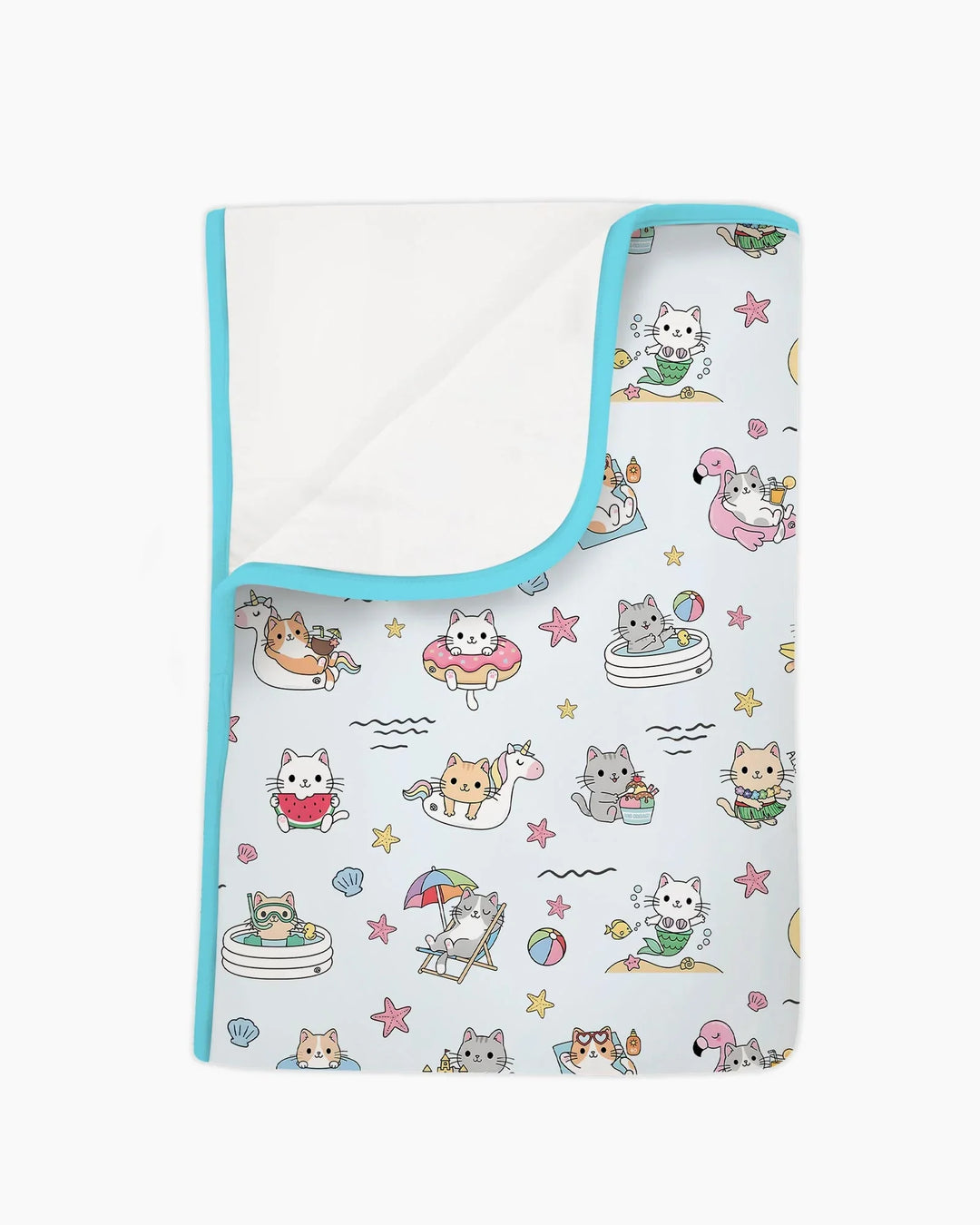 Kawaii Cats Summer Vacation Bamboo Blanket