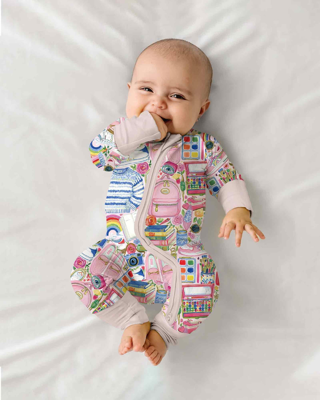 Gerippte Babykleidung mit individuellem Foto - Weich &amp; Skizzenhaft