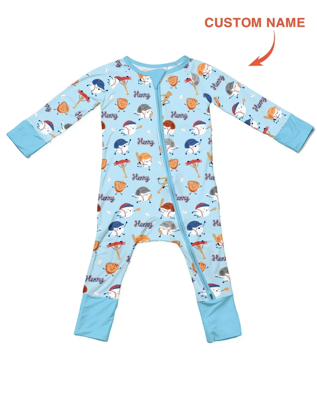 Custom Name Ballparl Family Matching Bamboo Convertible Zippy