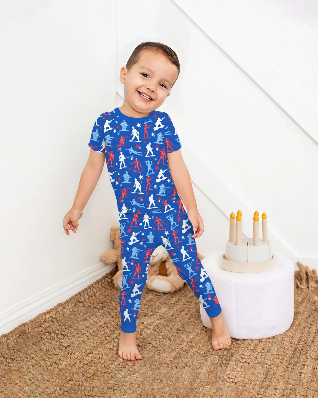 Army Toys 4th of July Bamboo Two Piece Short Sleeve Pajama Set