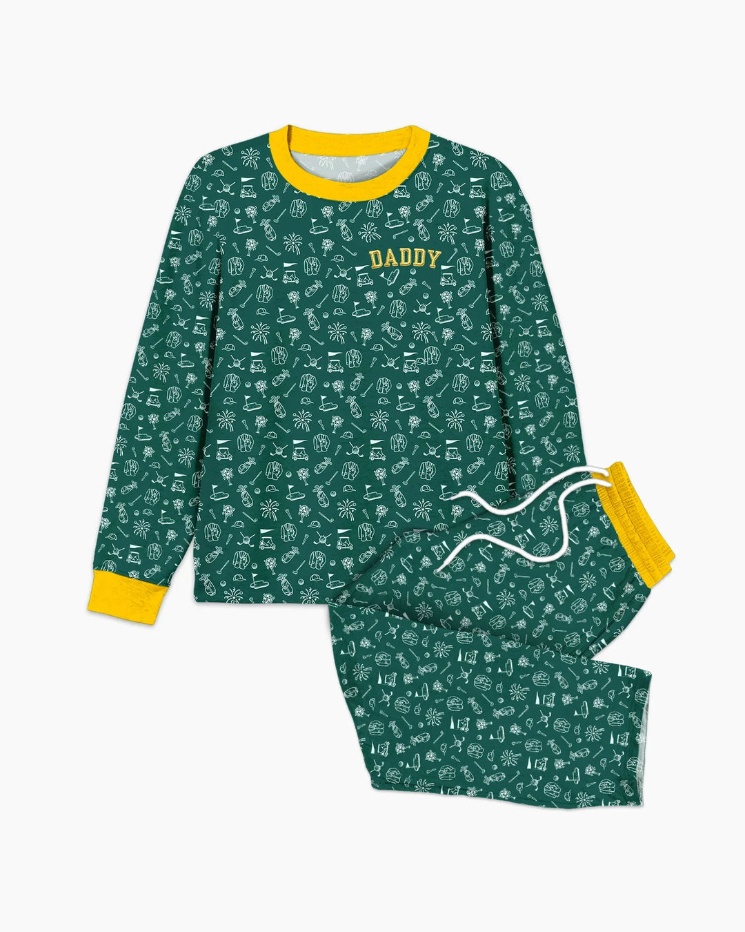 Embroidered Matching With Dad Golf Club Bamboo Men's Pajama Set