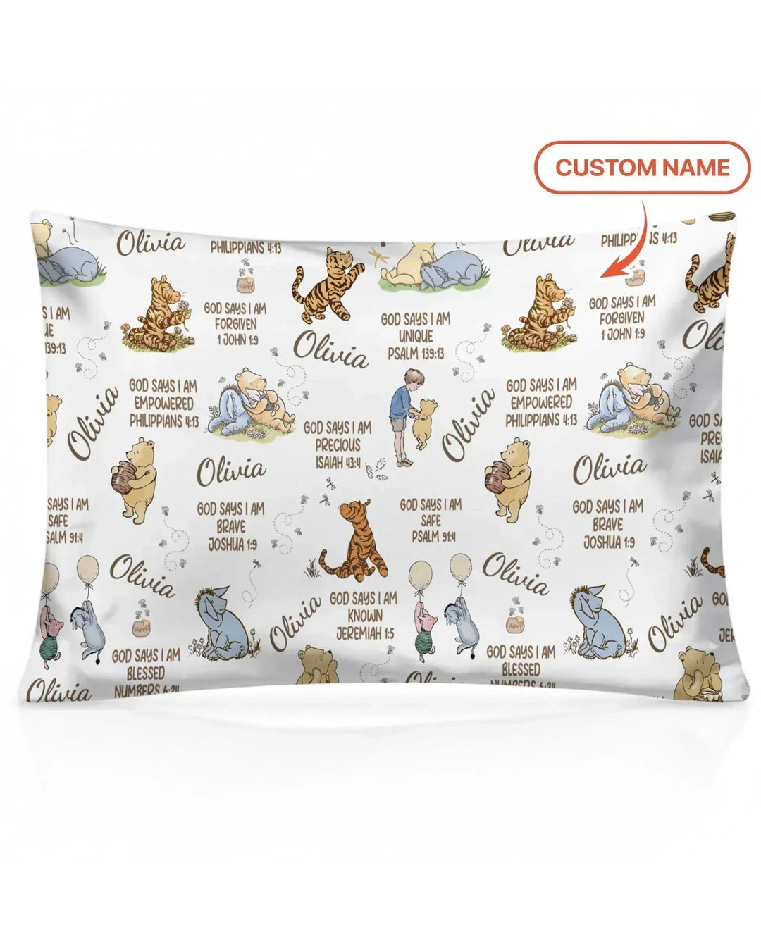 Custom Name God Says I Am Classic Bear Bamboo Pillow Case