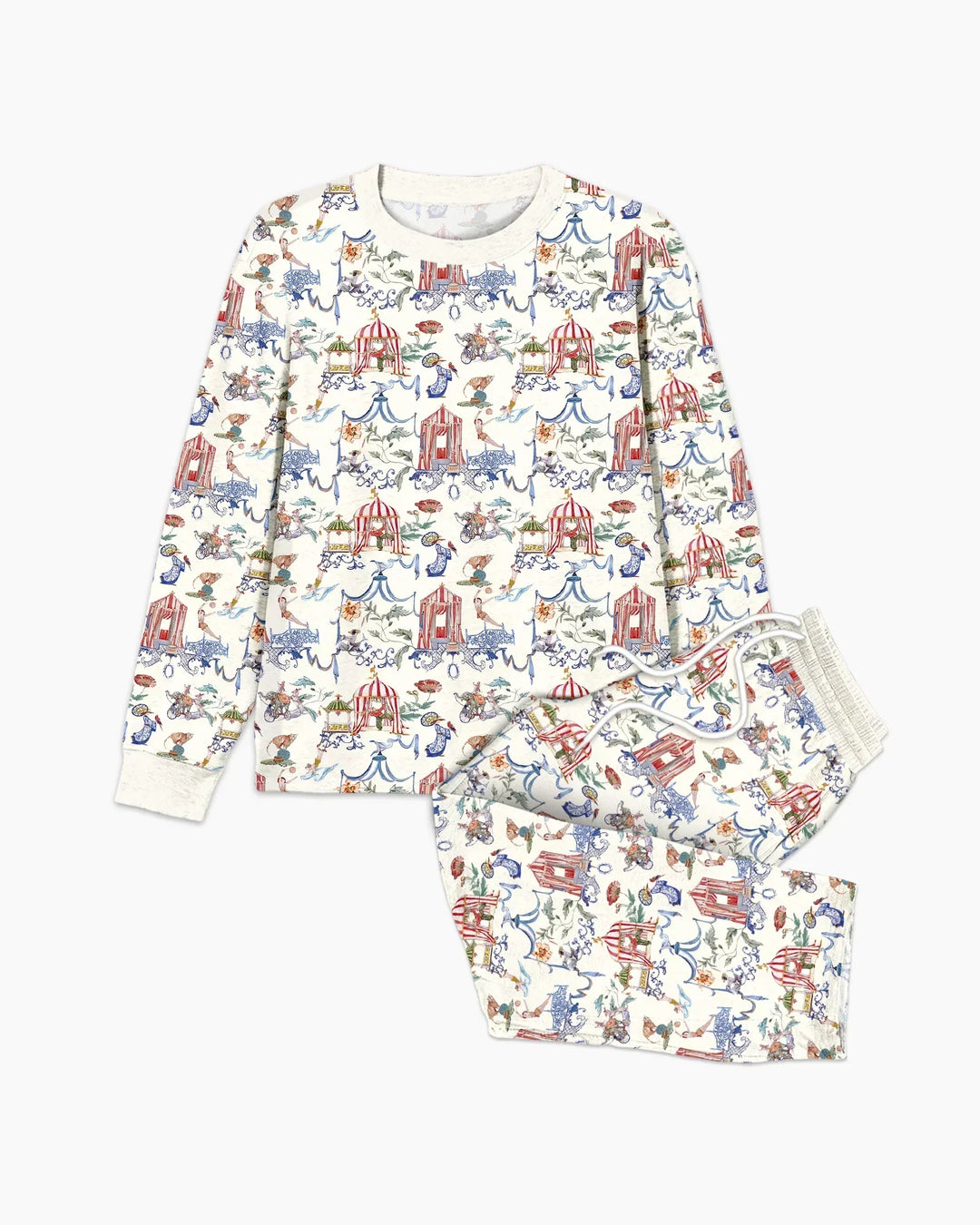 Vintage Lousiana Circus Toile Family Matching Bamboo Men's Pajama Set