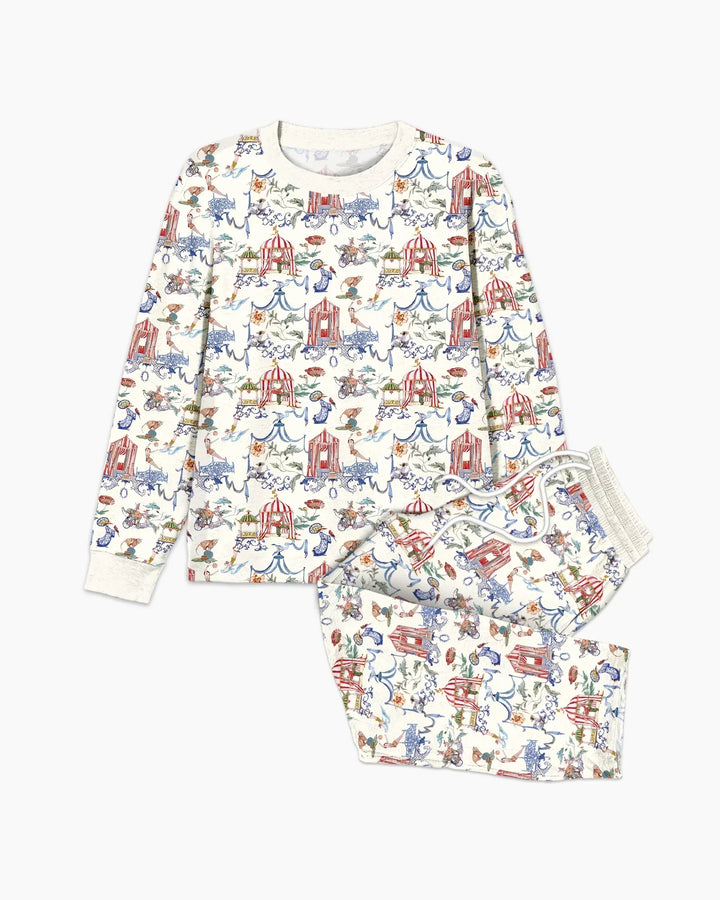 Vintage Lousiana Circus Toile Family Matching Bamboo Men's Pajama Set