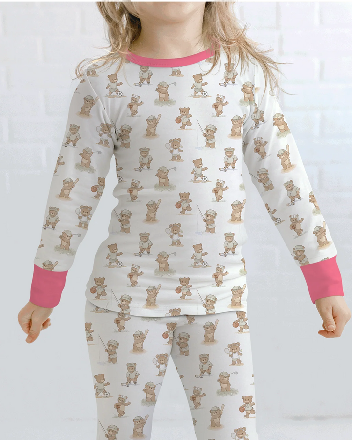 Teddy Team Spirit Bamboo Two Piece Long Sleeve Pajama Set