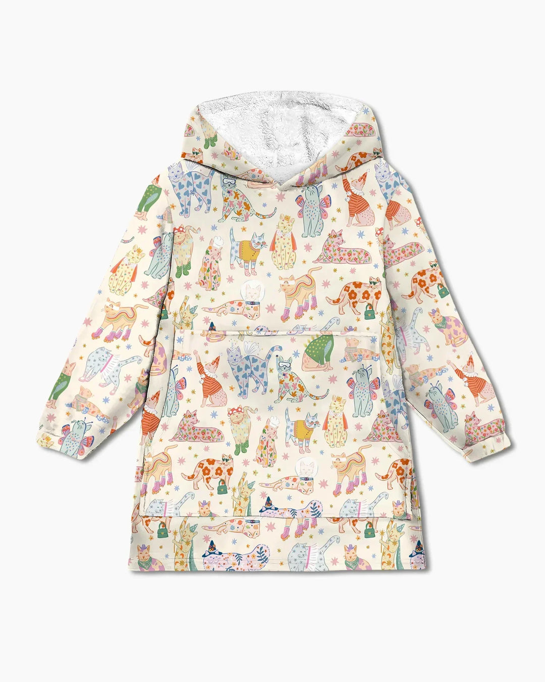 Whimsical Cat Parade Bamboo Blanket Hoodie