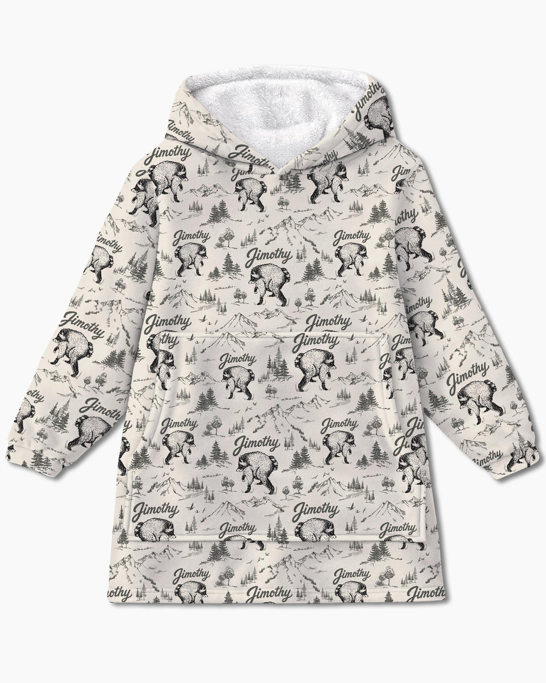 Vintage Jimothy Racoon Family Matching Bamboo Blanket Hoodie