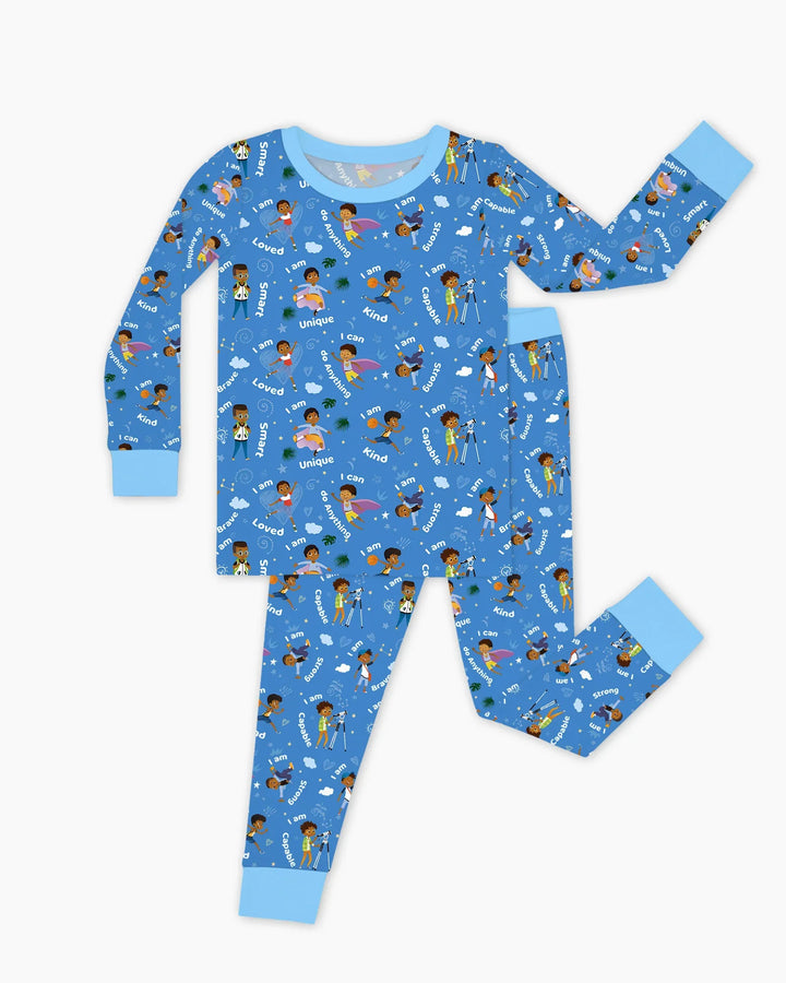 Conjunto de pijama de dos piezas de bambú de manga larga