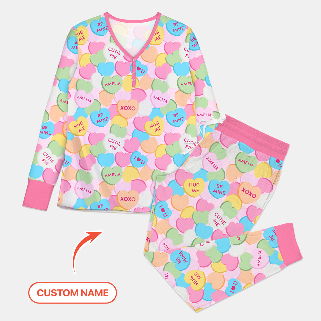 Valentine Candy Crush Family Matching Women Pajama Set
