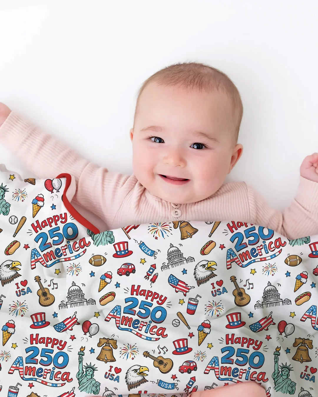 Happy 250 America I love USA Blanket