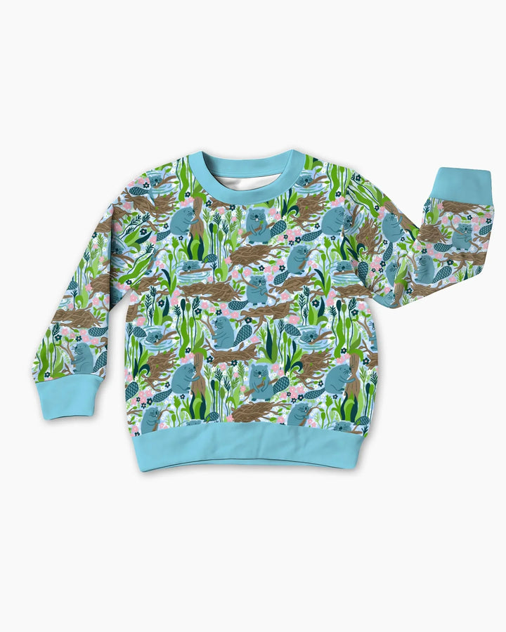 Sudadera con cuello redondo de bambú Little Dam Builders