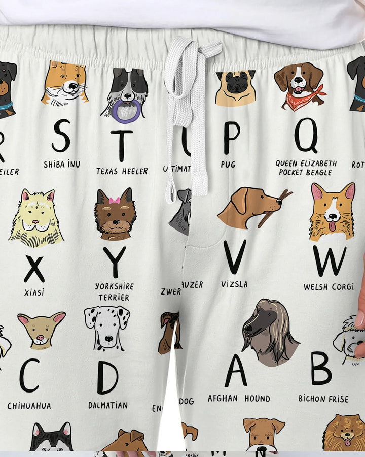 Funny Dogs Alphabet Men's Pajama Set
