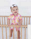 Pijama Zippy corto de bambú para mamá e hija, con diseño de sóftbol y cerezas