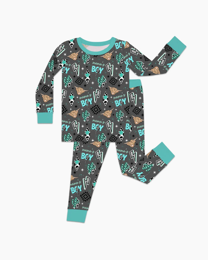 Western Mama & Me Matching  Bamboo Two Piece Long Sleeve Pajama Set