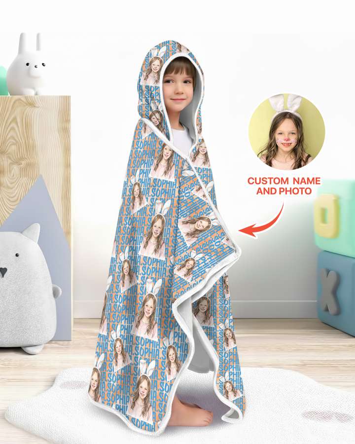 Colorful Kids Name Bamboo Blanket Hoodie