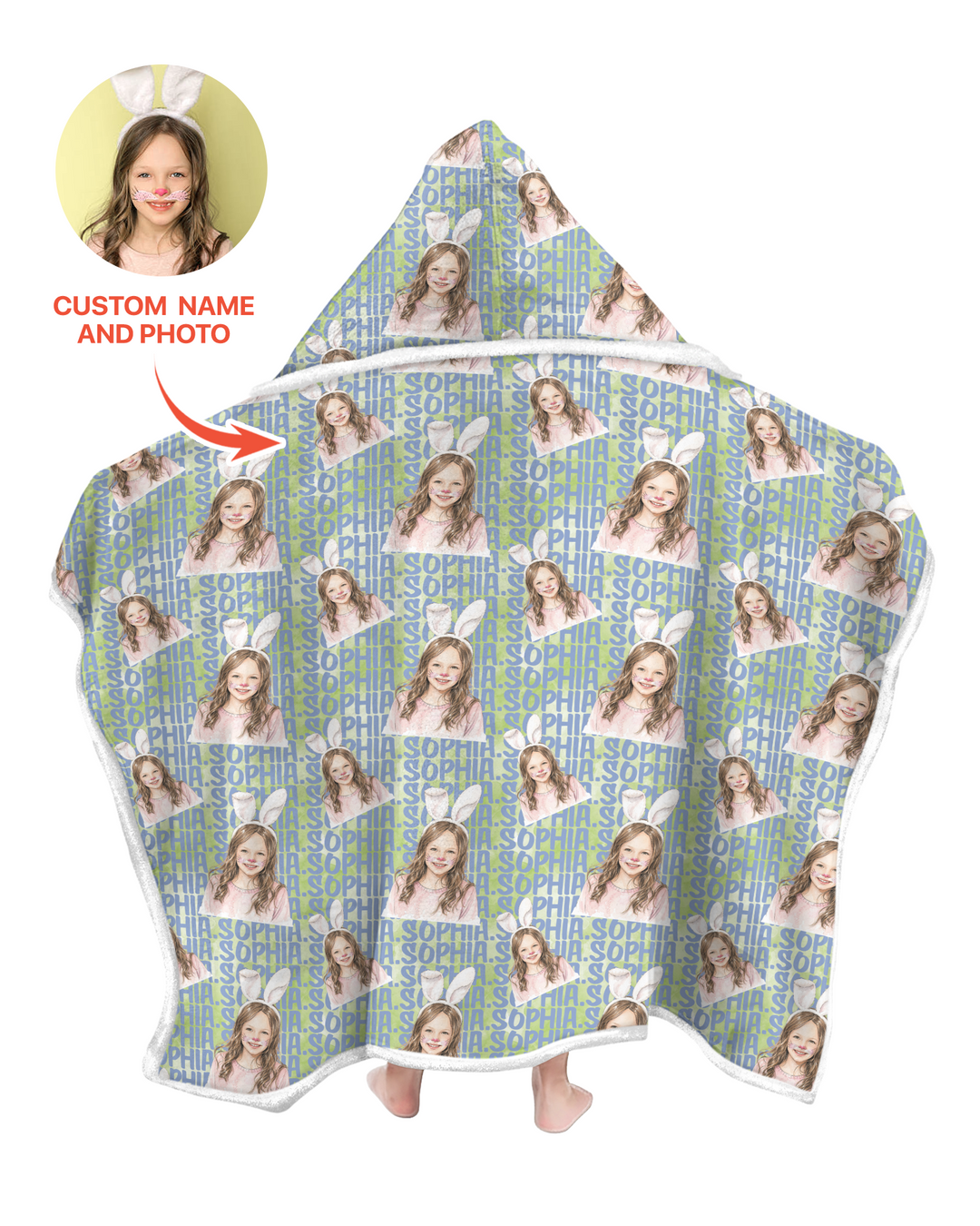 Colorful Kids Name Bamboo Blanket Hoodie