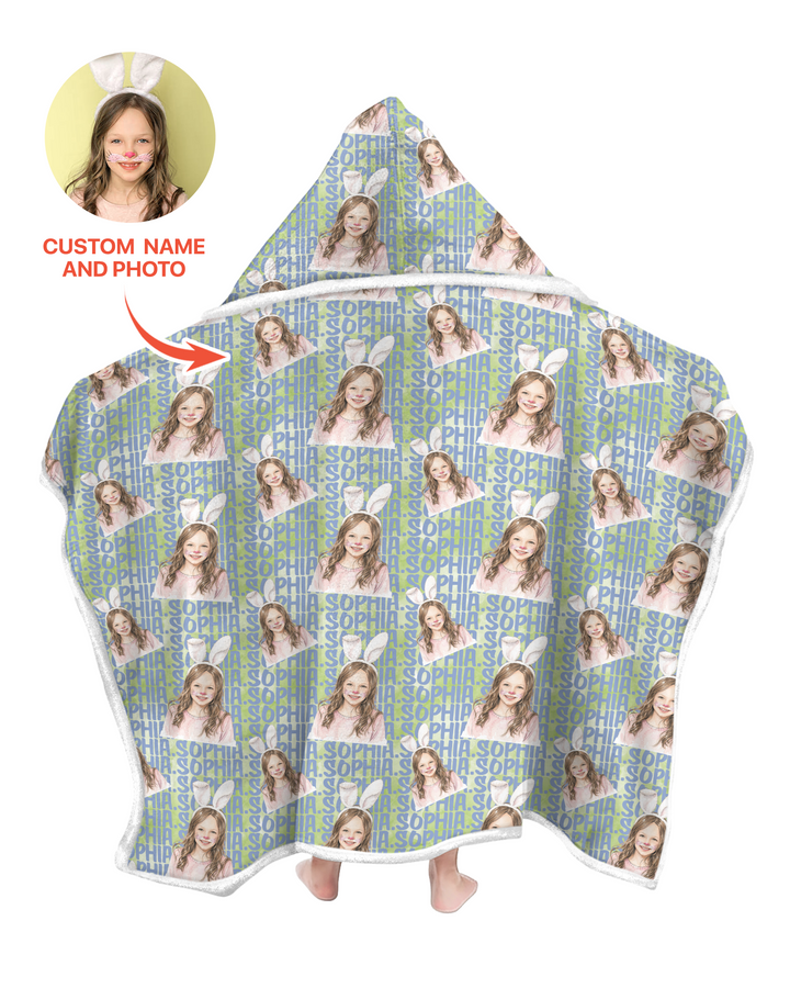 Colorful Kids Name Bamboo Blanket Hoodie