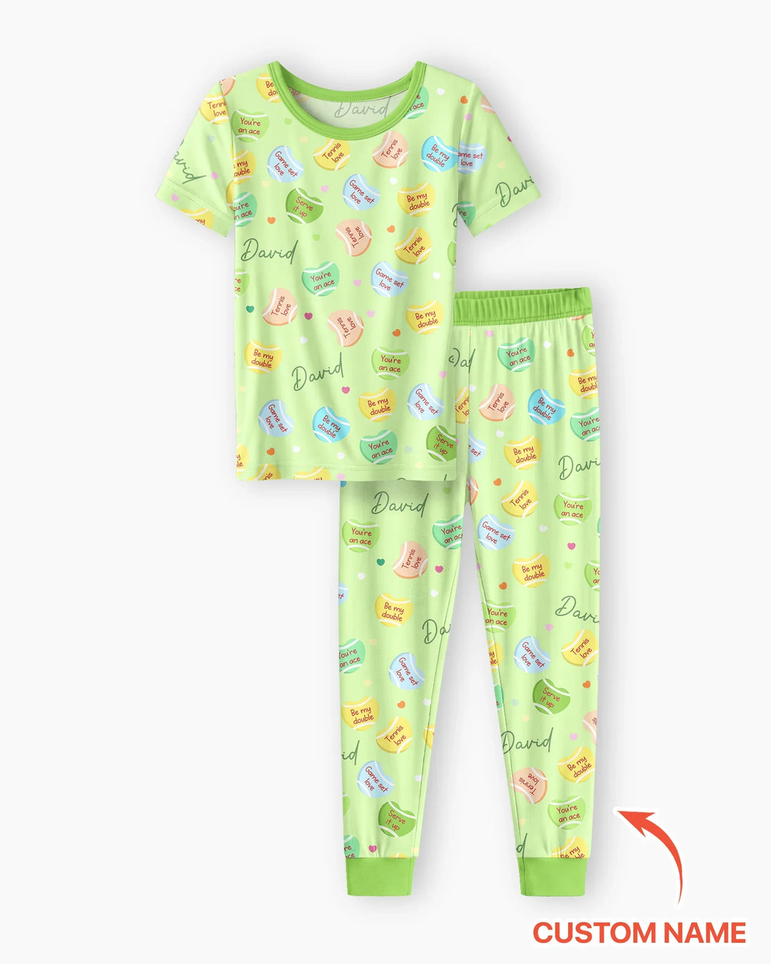 Conjunto de pijama de dos piezas de bambú de manga corta, plantilla personalizada