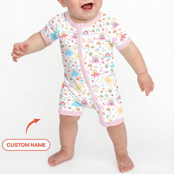 Custom Name Positive Spring Garden Shorty Zippy