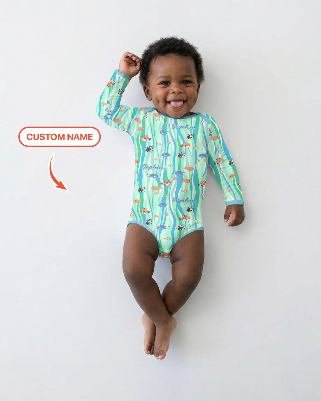 Custom Name Summer Beach Bamboo Bodysuit