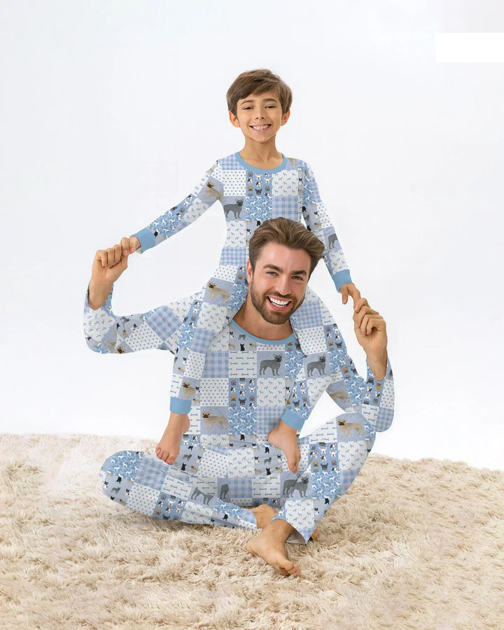 Frenchies Patchwork Family Matching Women Pajama Set