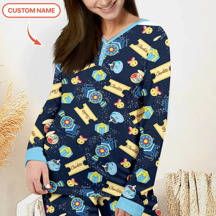 Express Train Christmas Women Pajama Set