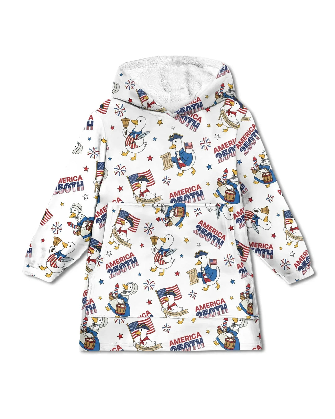Patriotic Goose Celebrating 250 Years Wearable Blanket Hoodie