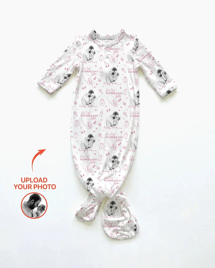 Custom Photo Our First Father's Day Together Bamboo Knot Gown