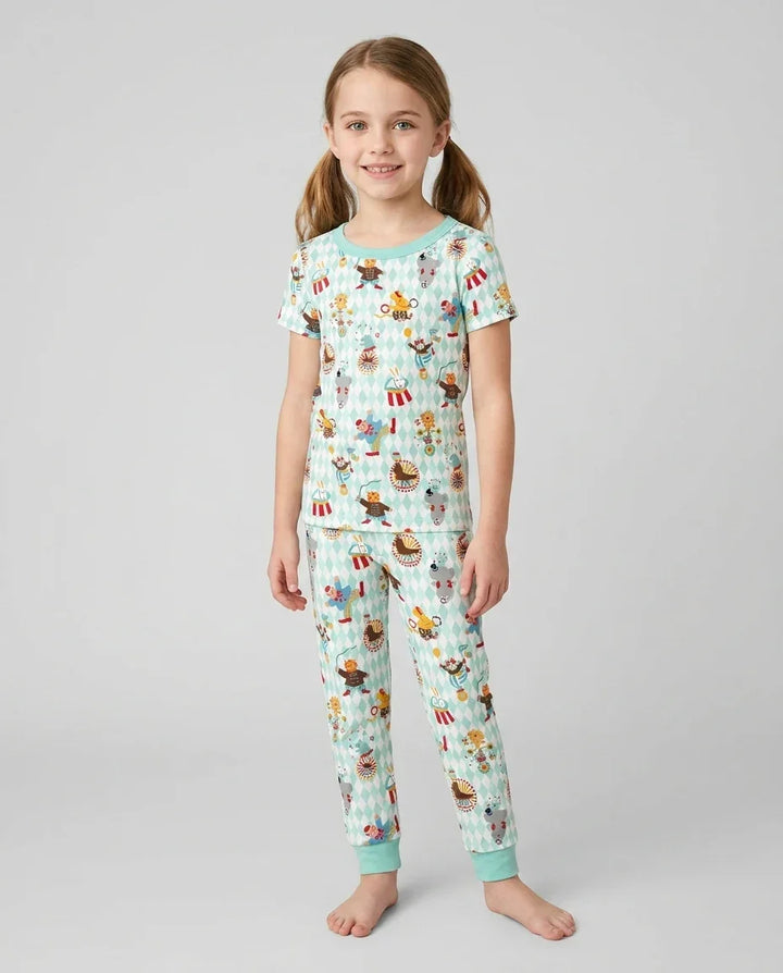 Circus Animal Bamboo Two Piece Short Sleeve Pajama Set