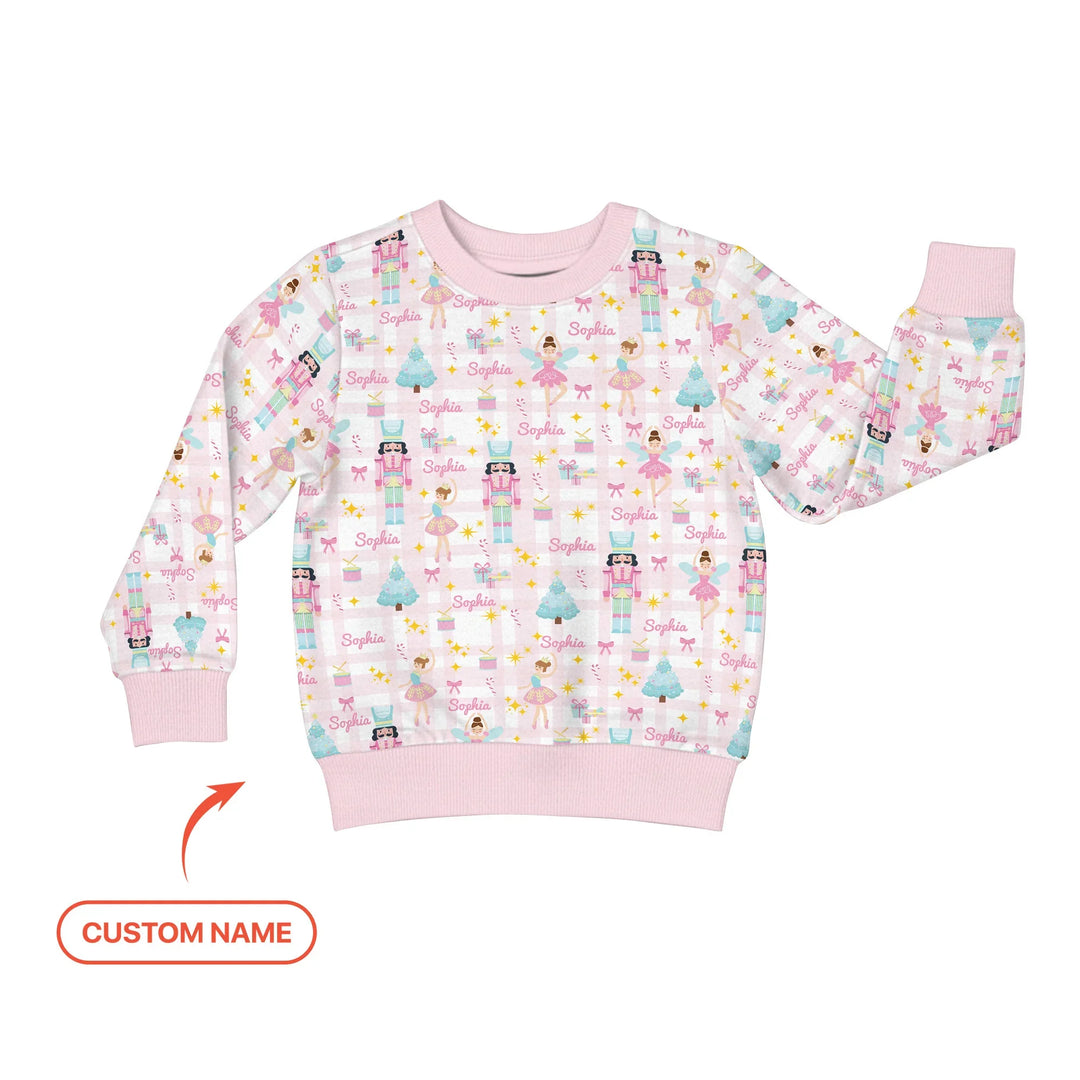 Nutcracker And Ballerinas Custom Name Crewneck Sweatshirt