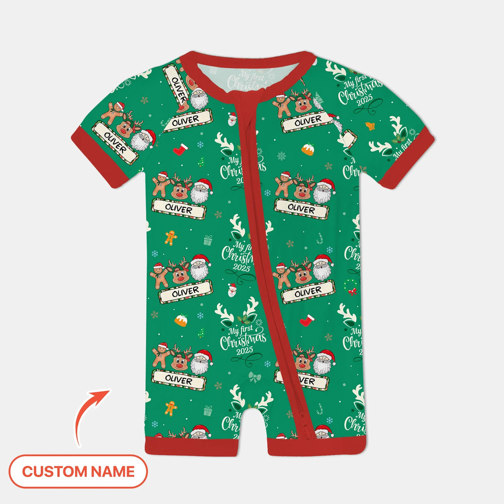 Custom Name "Merry Christmas My Deer" For Boy - Shorty Zippy , Custom Name "Merry Christmas My Deer" For Boy - Shorty Zippy - 0-3M