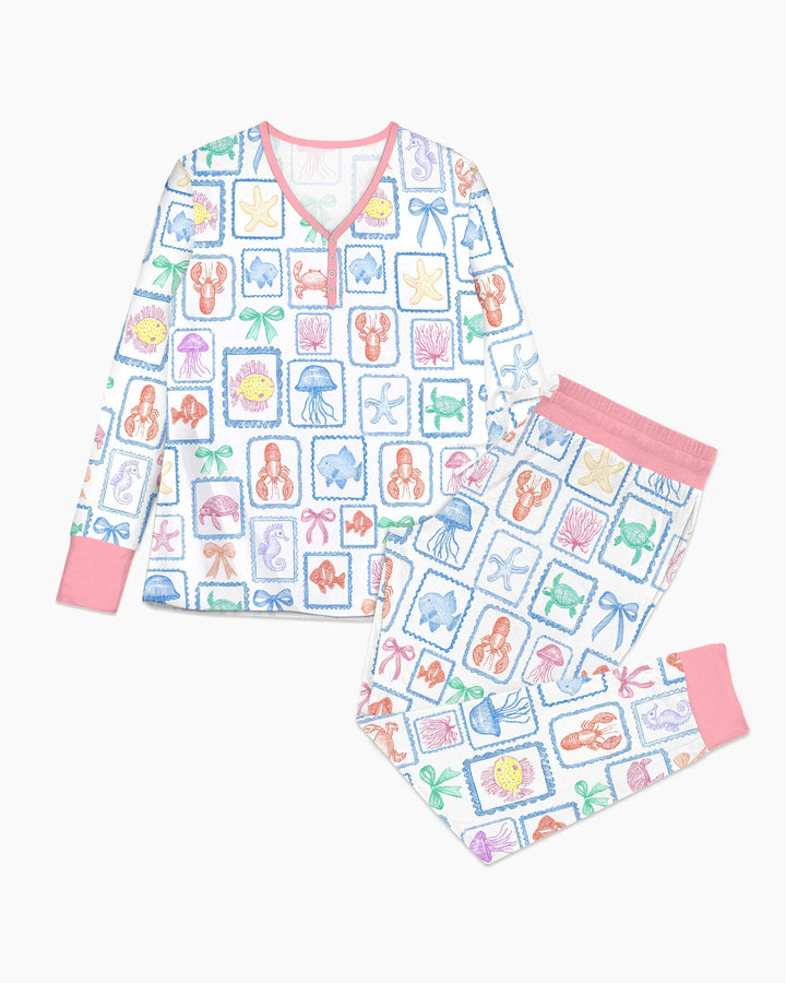 Coastal Treasures Family Matching Bamboo Women Pajama Set