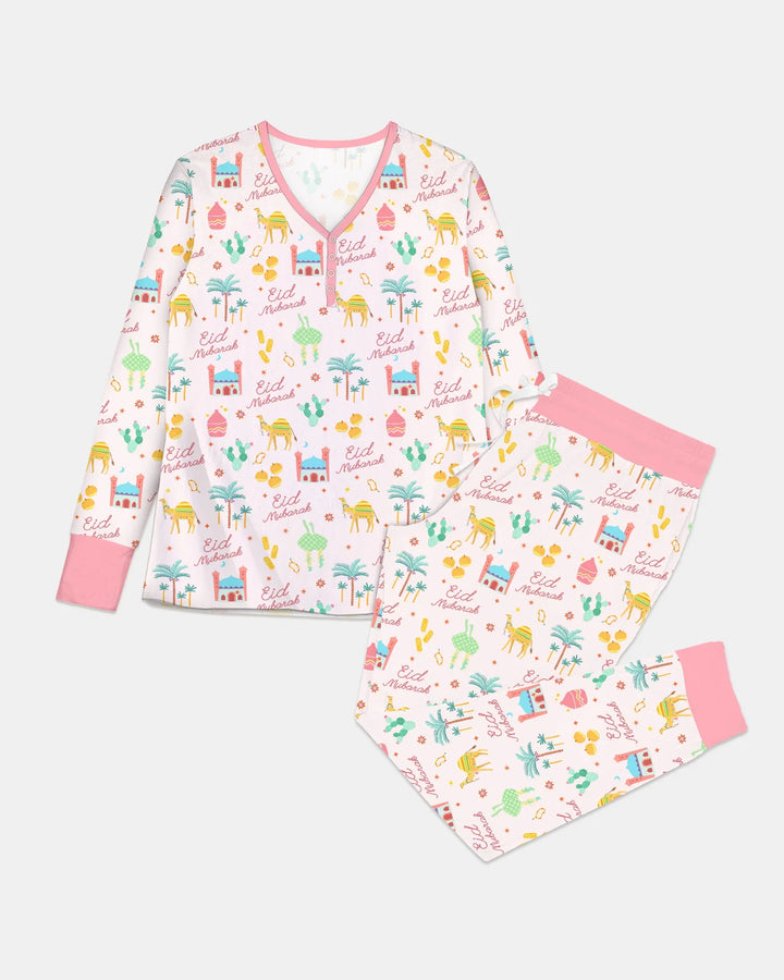 Eid Mubarak Matching Family Women Pajama Set