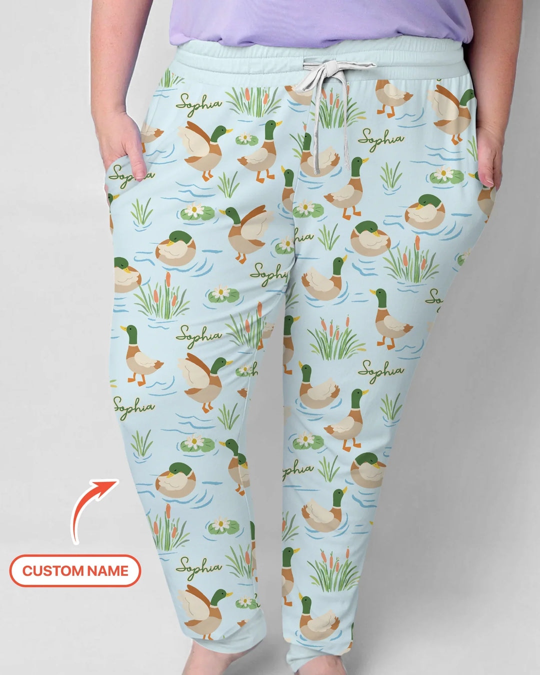 Personalized Mallard Duck Bamboo Women Pajama Set