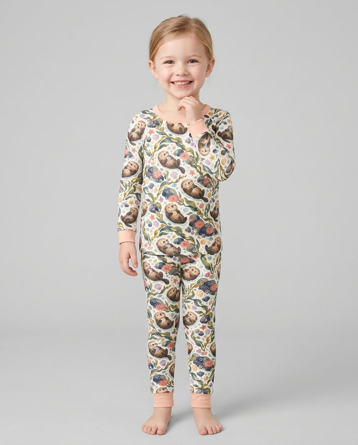 Otterly Dreamy Bamboo Two Piece Long Sleeve Pajama Set