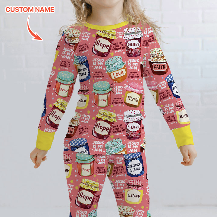 Zweiteiliges Langarm-Pyjama-Set mit Sommerfrüchten