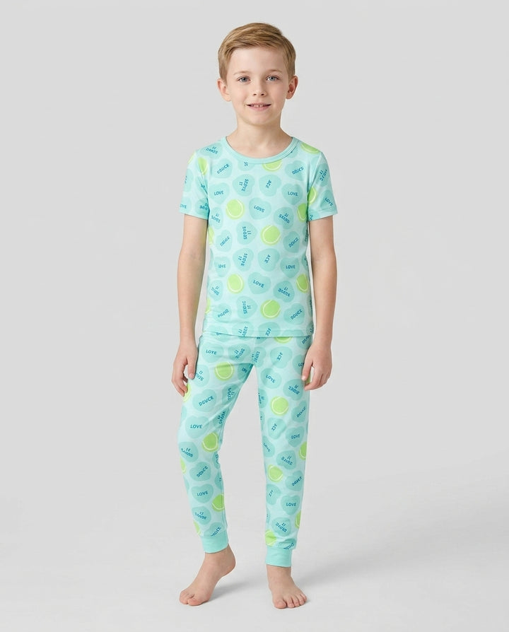 Conjunto de pijama de dos piezas de manga corta de bambú