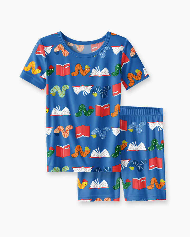 Bookworm Family Matching Bamboo Two Piece Short Sleeve Shorts Pajama Set