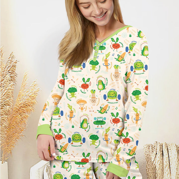 Exercise Veggie Women Pajama Set