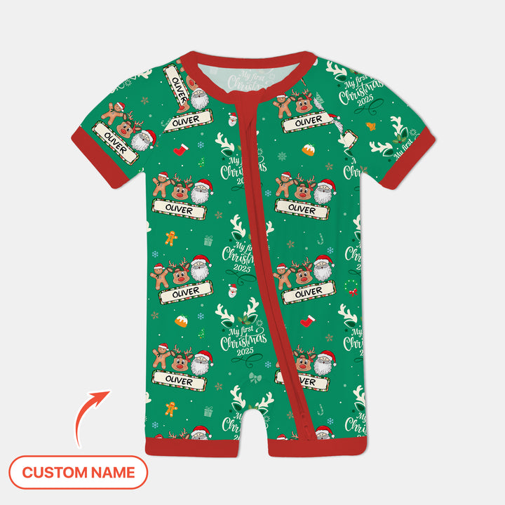 Benutzerdefinierter Name "My Deer First's Christmas" für Jungen - Shorty Zippy